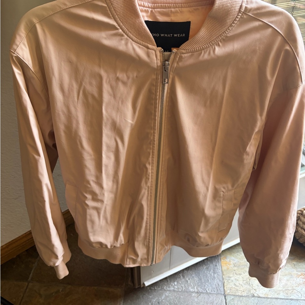 Who What Wear Women's Soft Pink Bomber Jacket
